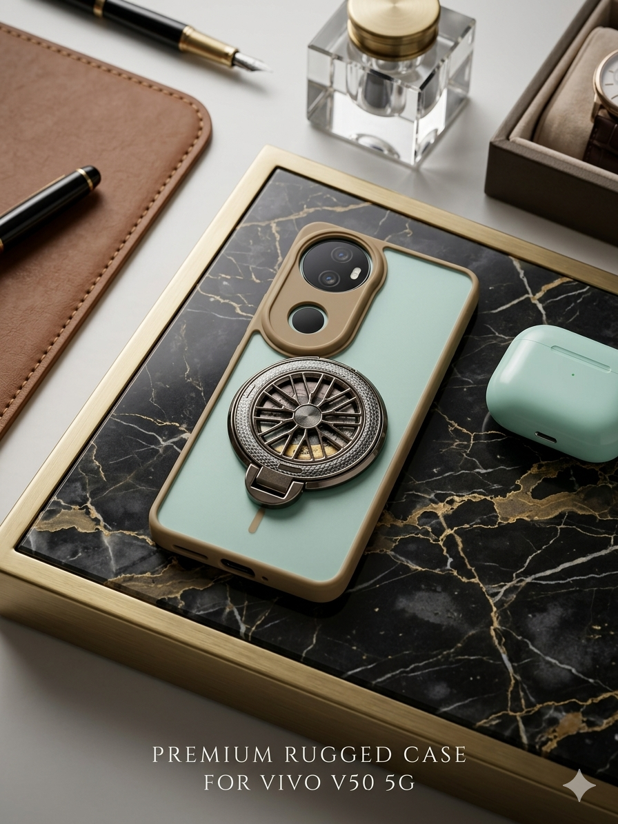 Vivo V50 5G Magnetic Ring Stand Case – FlexStand Rotating Back Cover