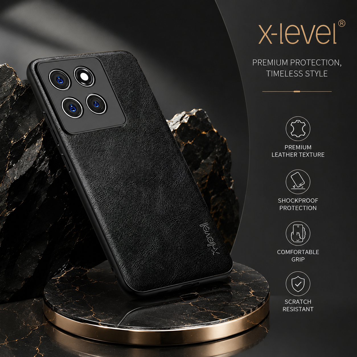 MOTOROLA Edge 60 Pro 5G | X-level Premium Faux-Leather ultra slim shockproof Back cover