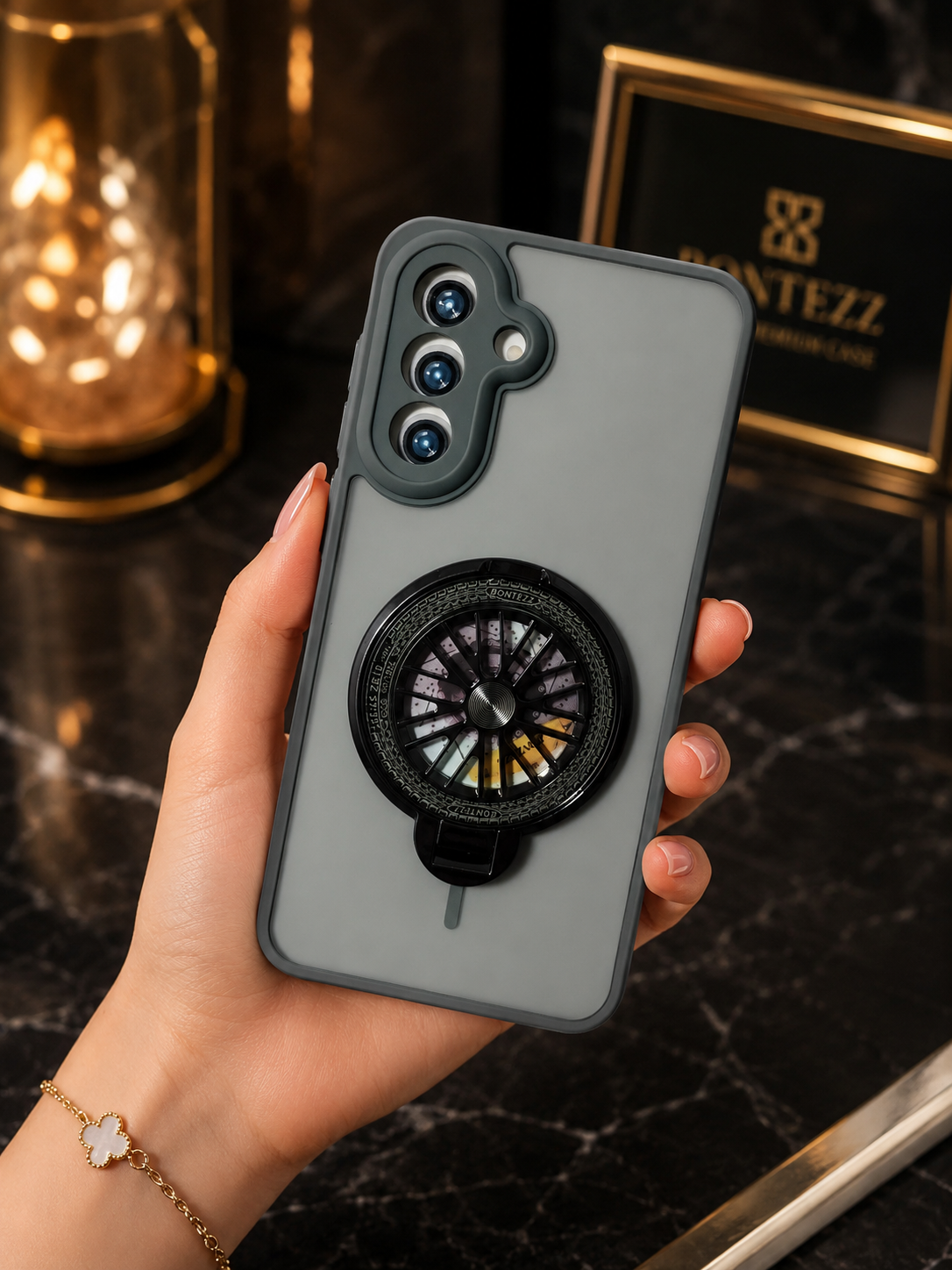 Samsung galaxy A56 5G Magnetic Ring Stand Case – FlexStand Rotating Back Cover