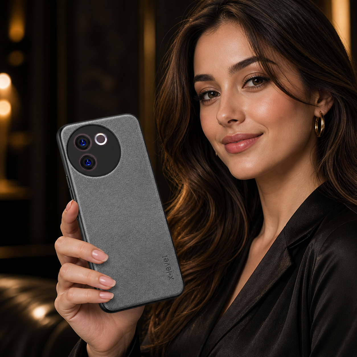 Vivo V30 E 5G | X-level Premium Faux-Leather ultra slim shockproof Back cover