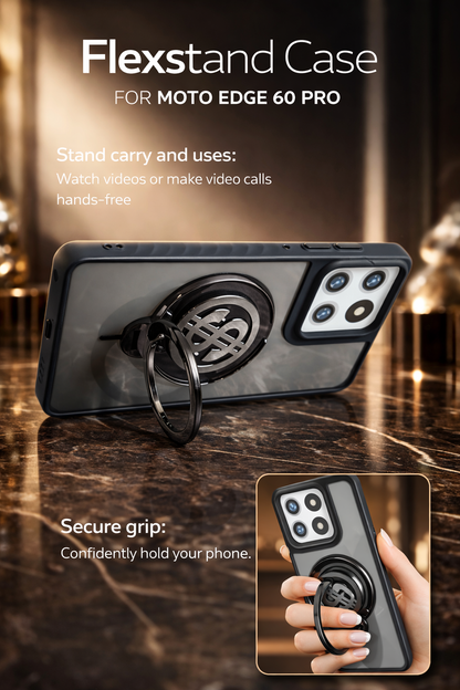 Moto edge 60 pro  Magnetic Ring Stand Case – FlexStand Rotating Back Cover