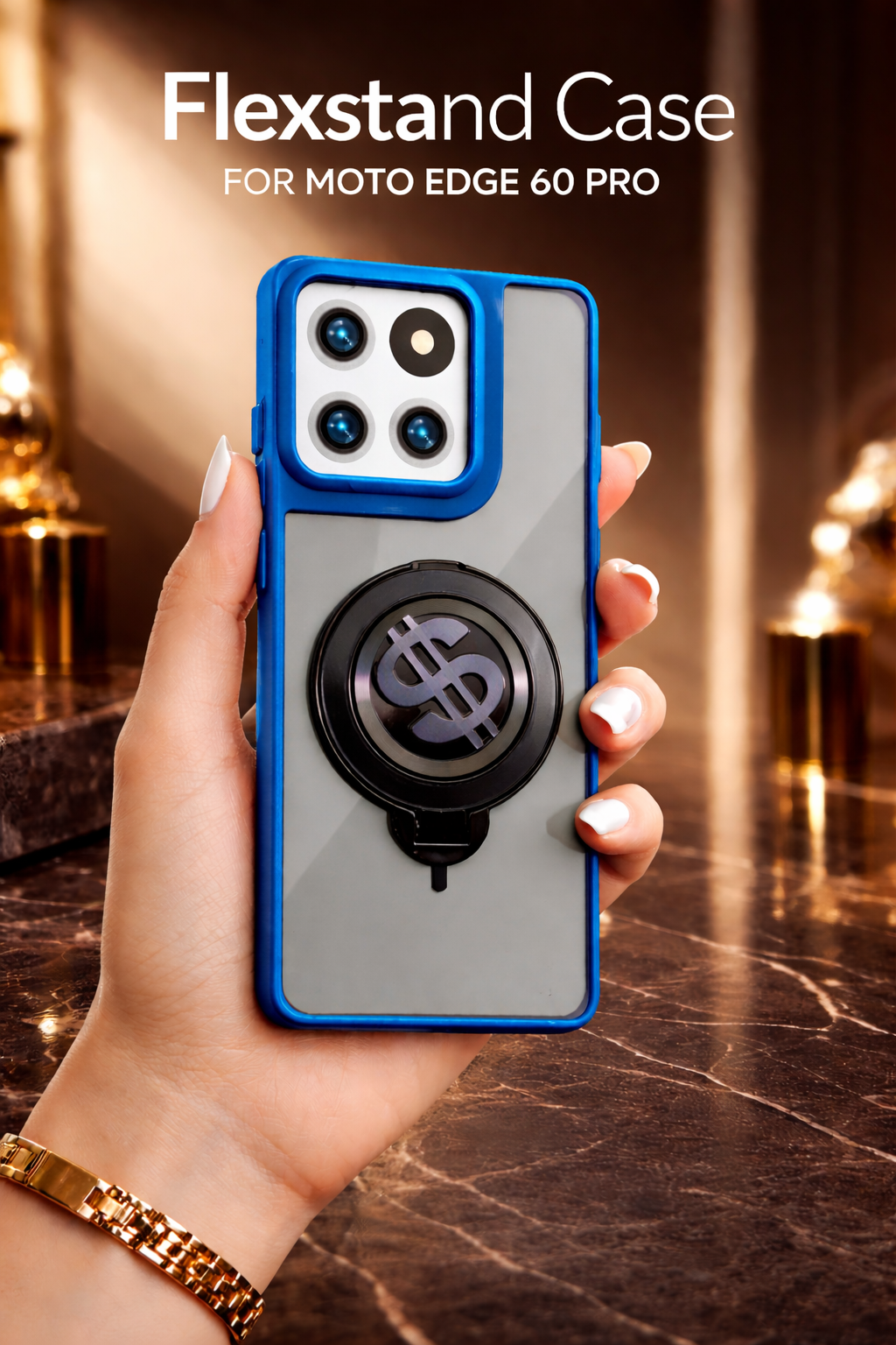 Moto edge 60 pro  Magnetic Ring Stand Case – FlexStand Rotating Back Cover