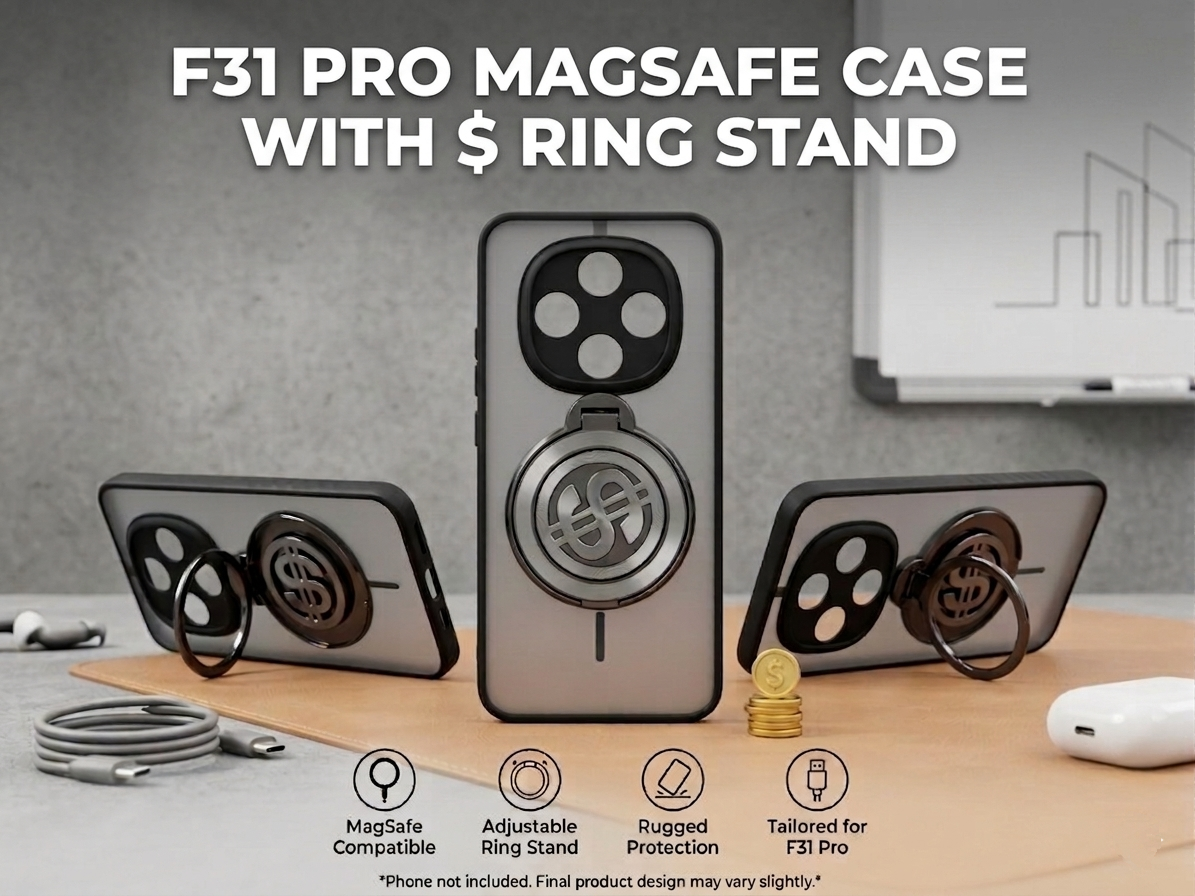 Oppo F31 Pro Magnetic Ring Stand Case – FlexStand Rotating Back Cover