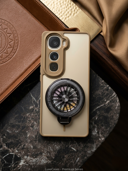 Vivo y300 5G Magnetic Ring Stand Case – FlexStand Rotating Back Cover