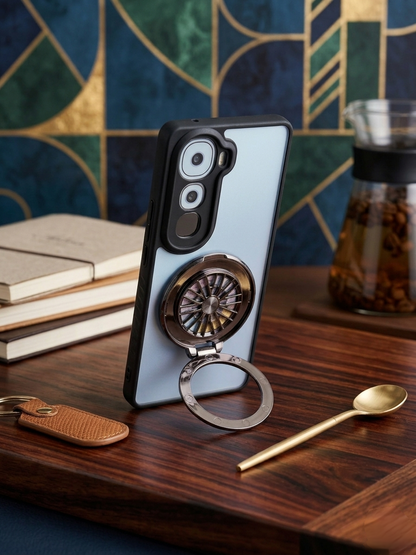 Vivo y300 5G Magnetic Ring Stand Case – FlexStand Rotating Back Cover