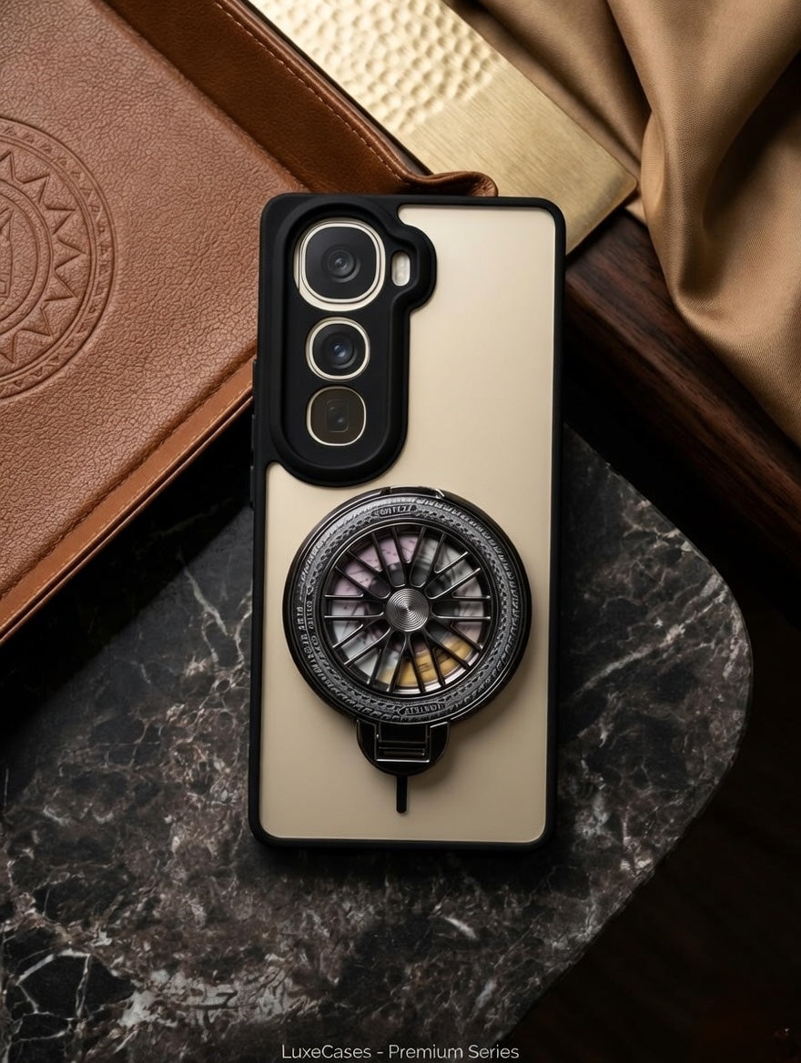 Vivo y300 5G Magnetic Ring Stand Case – FlexStand Rotating Back Cover