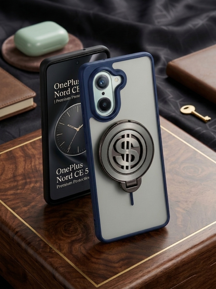 ONE PLUS NORD CE 5 5G Magnetic Ring Stand Case – FlexStand Rotating Back Cover