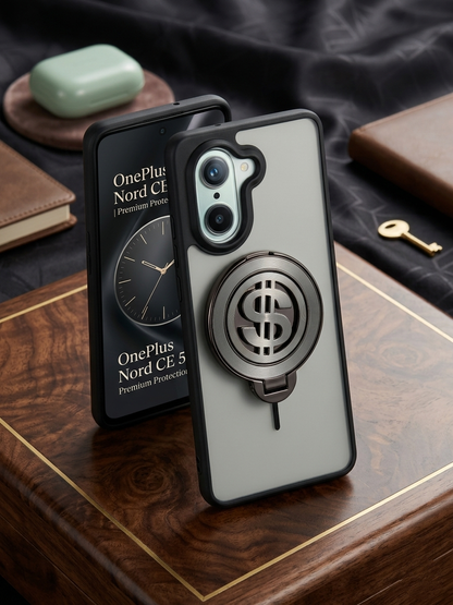 ONE PLUS NORD CE 5 5G Magnetic Ring Stand Case – FlexStand Rotating Back Cover