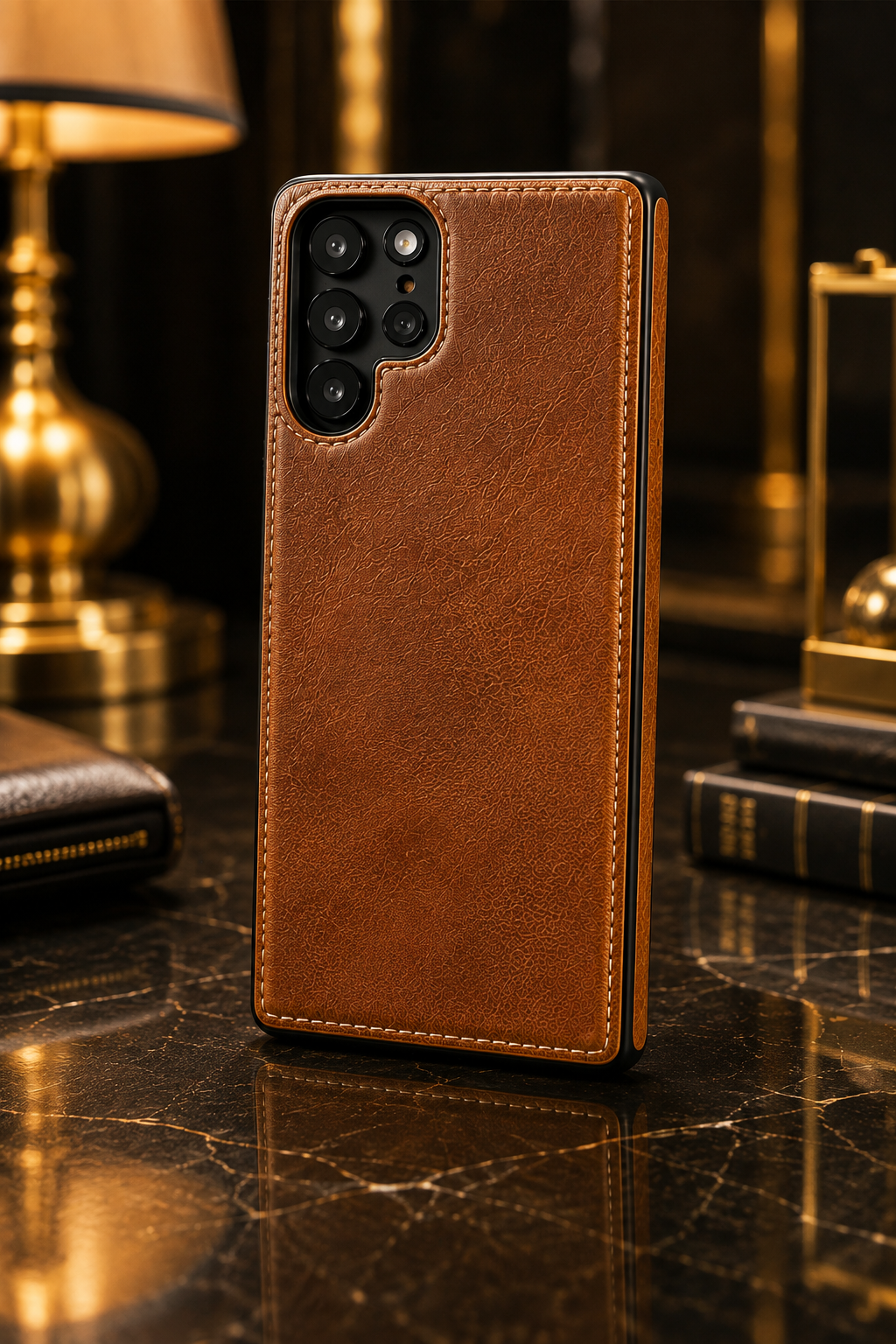 Samsung Galaxy S22 Ultra 5G - Stitched LeatherShield Back Case