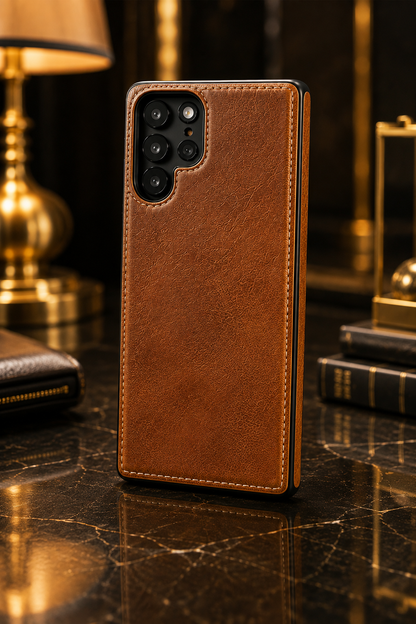 Samsung Galaxy S22 Ultra 5G - Stitched LeatherShield Back Case