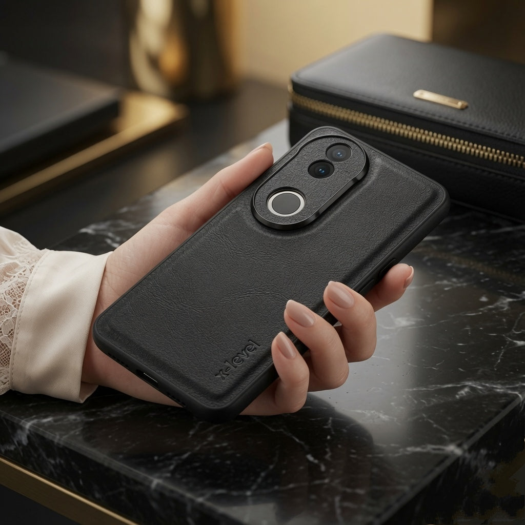 Vivo V50 5G | X-level Premium Faux-Leather ultra slim shockproof Back cover