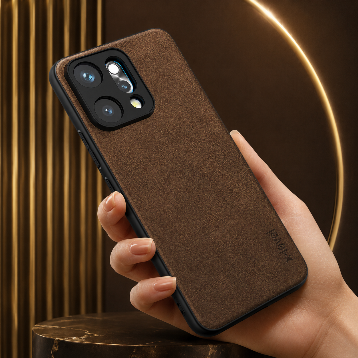 Oppo Reno 14 5G | X-level Premium Faux-Leather ultra slim shockproof Back cover