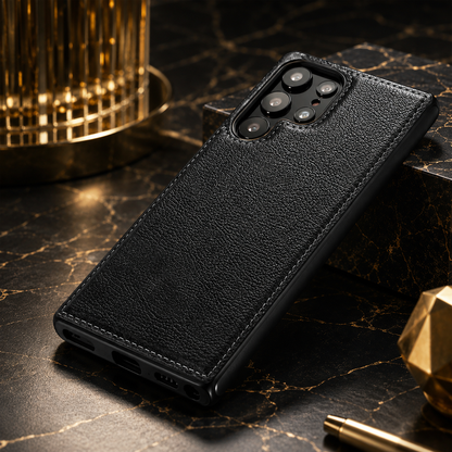 Samsung Galaxy S22 Ultra 5G - Stitched LeatherShield Back Case
