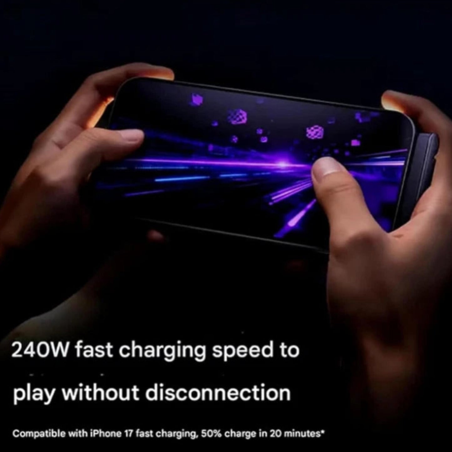 TurboStand X – 2-in-1 Invisible Mobile Stand + Ultra Fast Charging Cable (65W/240W), Comes with 6 months Warranty