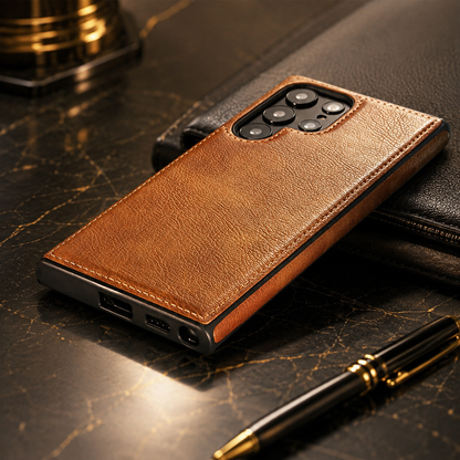 Samsung Galaxy S22 Ultra 5G - Stitched LeatherShield Back Case