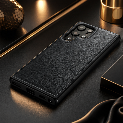 Samsung Galaxy S22 Ultra 5G - Stitched LeatherShield Back Case