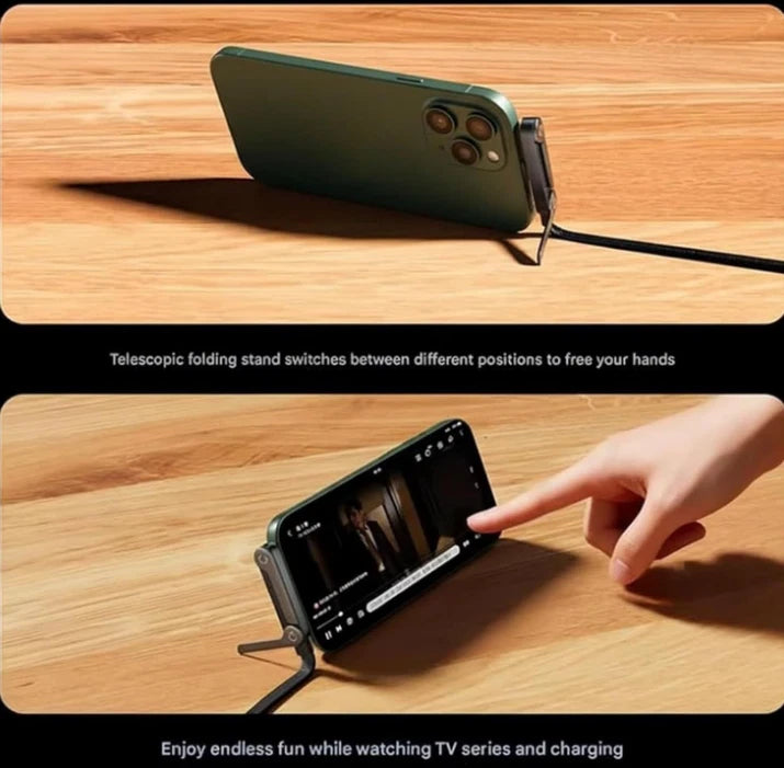 TurboStand X – 2-in-1 Invisible Mobile Stand + Ultra Fast Charging Cable (65W/240W), Comes with 6 months Warranty