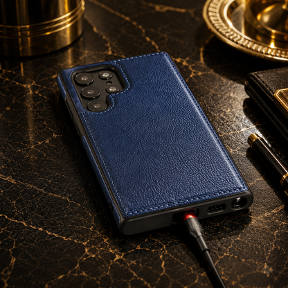 Samsung Galaxy S22 Ultra 5G - Stitched LeatherShield Back Case